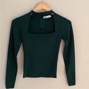 Zara Square Neck Cut-Out Choker Top